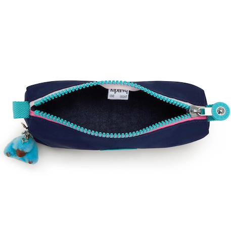 Trousse nylon lisse avec porte-clé singe Bleu marine/turquoise 3 - vertbaudet enfant 
