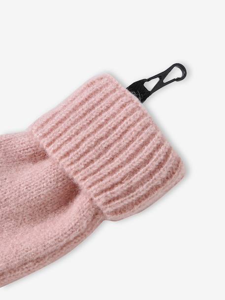 Ensemble fille en tricot bonnet, snood et gants rose poudré 7 - vertbaudet enfant 