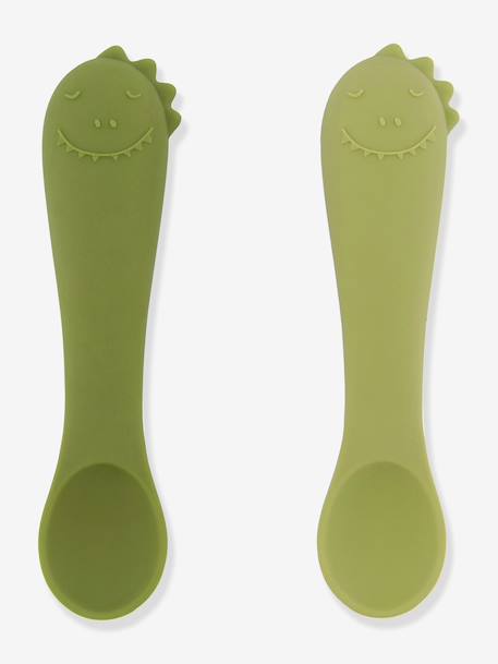 Lot 2 cuillères bébé Mr. Lion jaune+orange+rose pâle+vert 4 - vertbaudet enfant 
