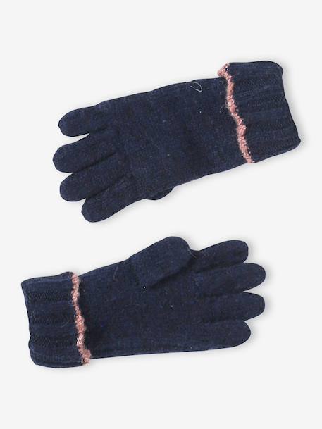 Ensemble fille tricot bonnet, snood et gants marine 3 - vertbaudet enfant 