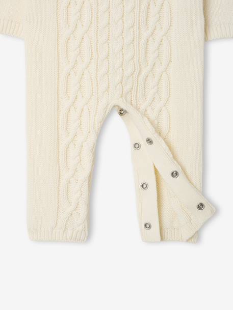 Combinaison bébé tricot torsadé écru 3 - vertbaudet enfant 