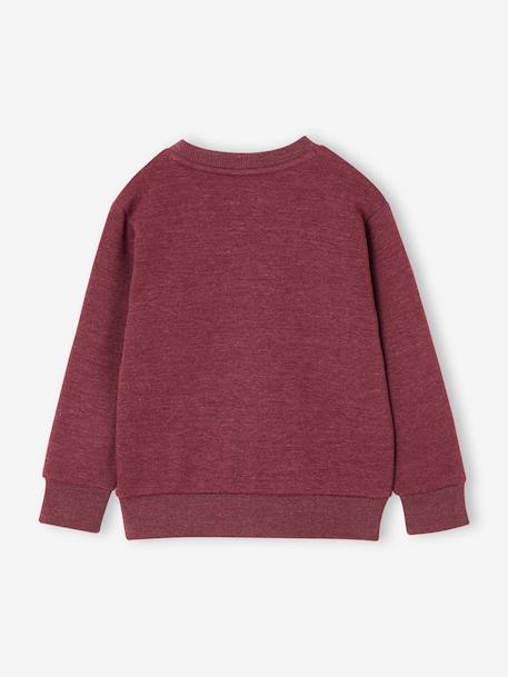 Sweat garçon col rond manches longues blanc chiné+bleu nuit+rouge chiné 12 - vertbaudet enfant 