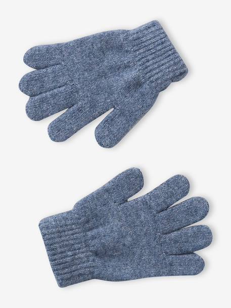 Ensemble fille tricot bonnet, snood et gants bleu ciel+gris chiné 3 - vertbaudet enfant 
