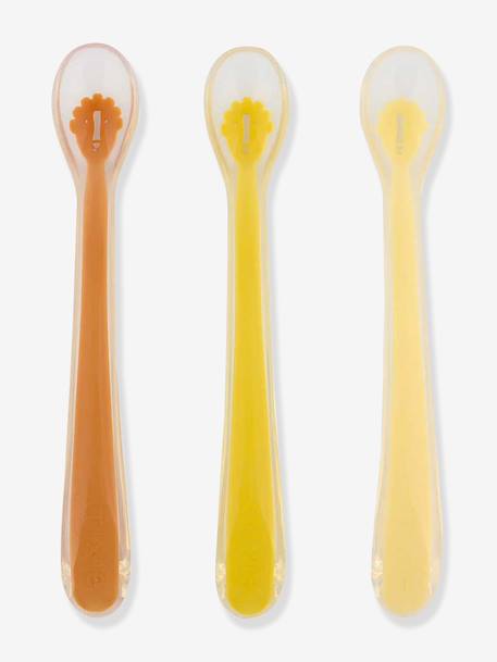 Lot 3 cuillères d'alimentation Mr Lion bleu+jaune+rose pâle 2 - vertbaudet enfant 