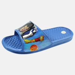 Chaussures-Claquettes enfant orange avec bride large et motif personnage dragon ball z