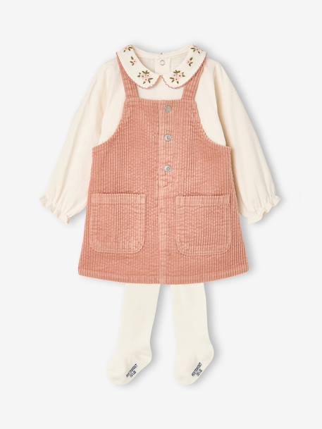 Ensemble robe t-shirt collants bébé fille blush 1 - vertbaudet enfant 
