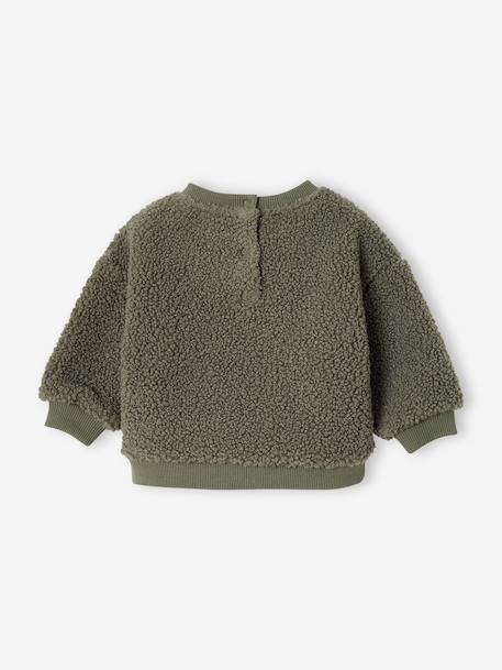 Sweat bébé en sherpa noix de pécan+vert 10 - vertbaudet enfant 