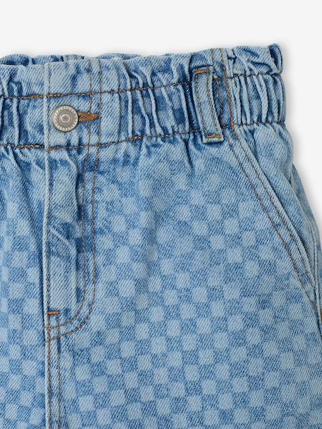 Pantalon fille large motifs fantaisie bleu clair+bleu foncé+denim gris 3 - vertbaudet enfant 