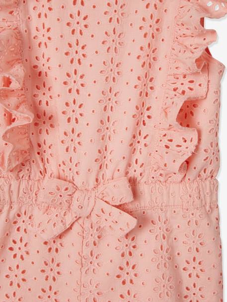 Combinaison volantée en broderie anglaise bébé fille rose pâle 4 - vertbaudet enfant 