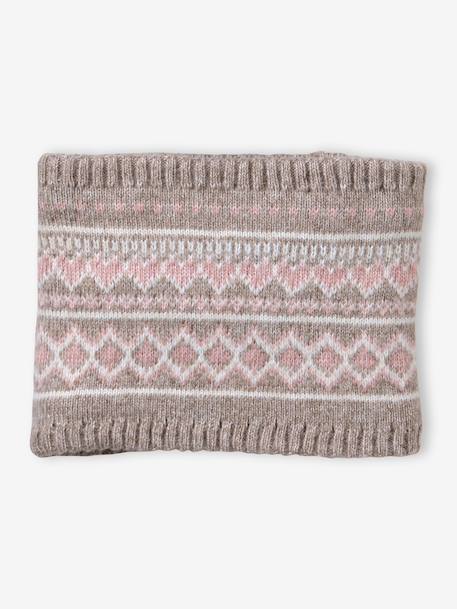 Ensemble fille tricot bonnet, snood et gants moka 4 - vertbaudet enfant 