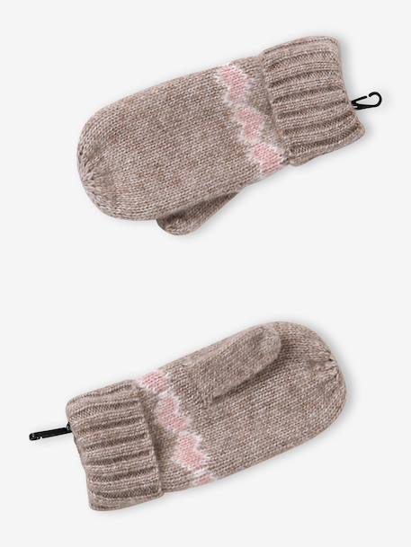 Ensemble fille tricot bonnet, snood et gants moka 5 - vertbaudet enfant 