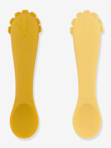 Lot 2 cuillères bébé Mr. Lion jaune+orange+rose pâle+vert 1 - vertbaudet enfant 