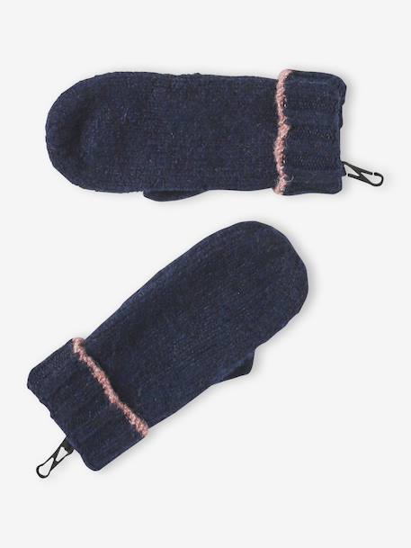 Ensemble fille tricot bonnet, snood et gants marine 5 - vertbaudet enfant 