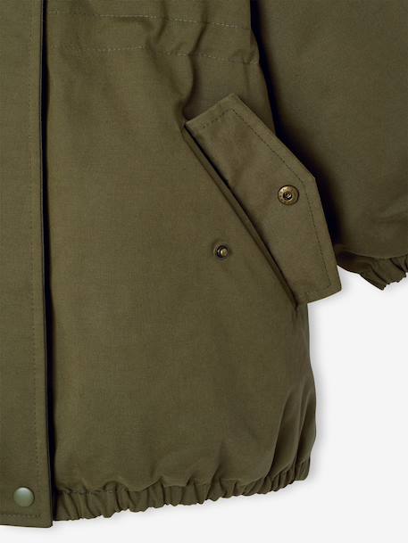 Parka fille à capuche doublée imitation fourrure bois de rose+noir+prune+vert foncé 25 - vertbaudet enfant 
