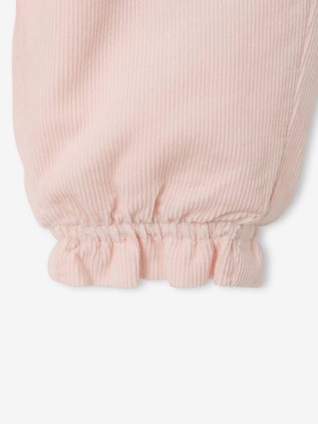 Pantalon naissance velours rose pâle 4 - vertbaudet enfant 