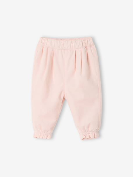 Pantalon naissance velours rose pâle 1 - vertbaudet enfant 