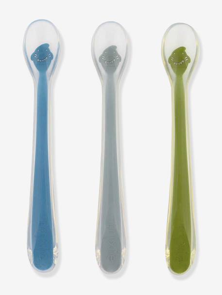 Lot 3 cuillères d'alimentation Mr Lion bleu+jaune+rose pâle 1 - vertbaudet enfant 
