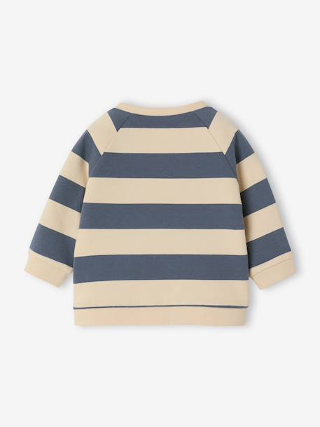Sweat bébé en molleton bleu grisé+rayé bleu+rayé vert+tomette+vert sapin 2 - vertbaudet enfant 