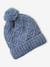 Ensemble fille tricot bonnet, snood et gants bleu ciel+gris chiné 2 - vertbaudet enfant 