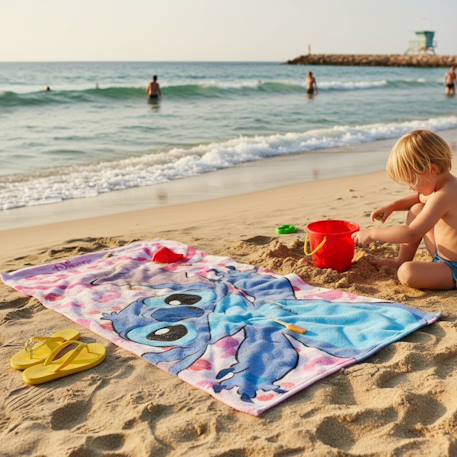 Serviette de plage décor et personnage lilo & stitch Rose 2 - vertbaudet enfant 