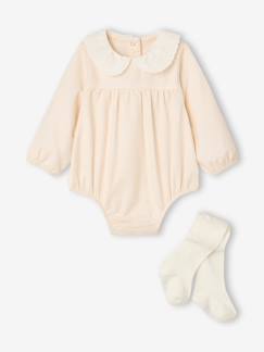 Ensemble barboteuse et collants naissance  - vertbaudet enfant