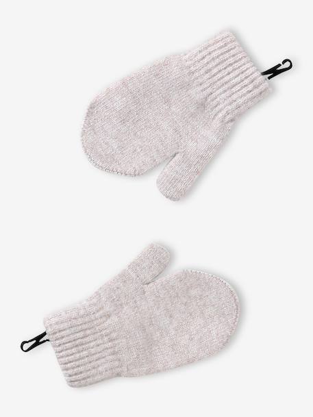 Ensemble fille tricot bonnet, snood et gants sable 6 - vertbaudet enfant 