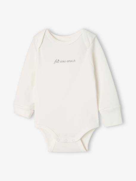 Lot de 5 bodies naissance manches longues vert sauge 2 - vertbaudet enfant 