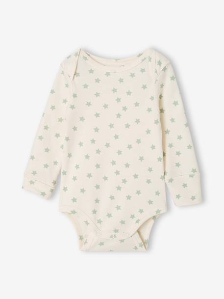 Lot de 5 bodies naissance manches longues vert sauge 3 - vertbaudet enfant 
