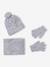 Ensemble fille tricot bonnet, snood et gants bleu ciel+gris chiné 8 - vertbaudet enfant 