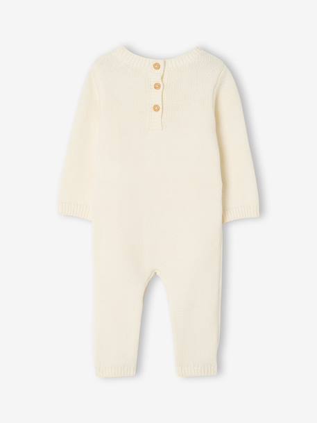 Combinaison bébé tricot torsadé écru 2 - vertbaudet enfant 