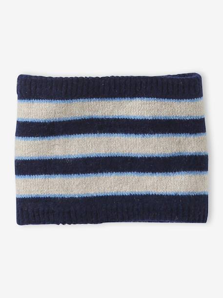 Ensemble garçon bonnet, snood et mitaines blanc chiné 4 - vertbaudet enfant 