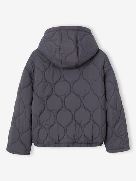 Doudoune légère fille à capuche noir 3 - vertbaudet enfant 