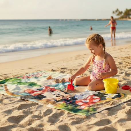 Serviette de plage décor plage et personnage minnie Bleu 2 - vertbaudet enfant 