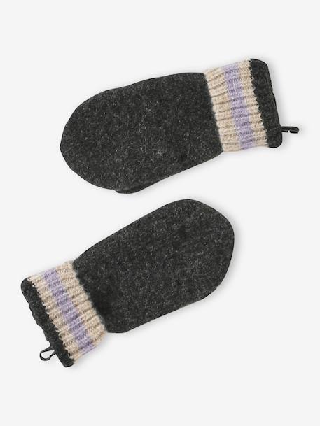 Ensemble fille bonnet, snood et gants tricot anthracite 5 - vertbaudet enfant 