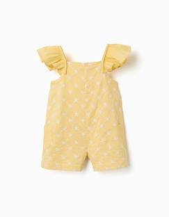 -Combinaison courte en coton avec broderie et volants b&s