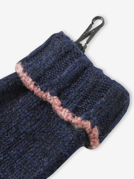 Ensemble fille tricot bonnet, snood et gants marine 7 - vertbaudet enfant 