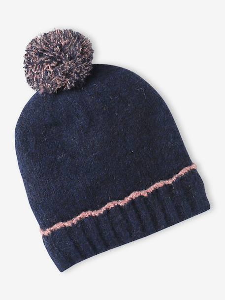 Ensemble fille tricot bonnet, snood et gants marine 2 - vertbaudet enfant 