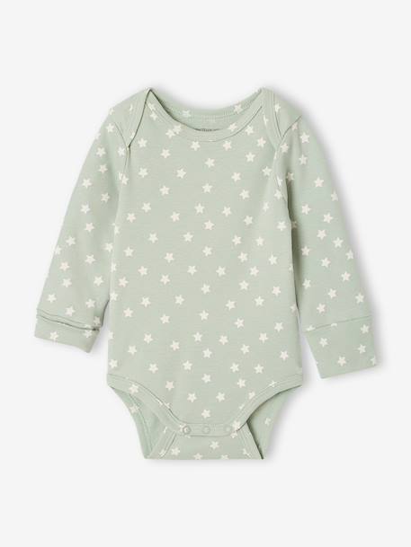 Lot de 5 bodies naissance manches longues vert sauge 4 - vertbaudet enfant 