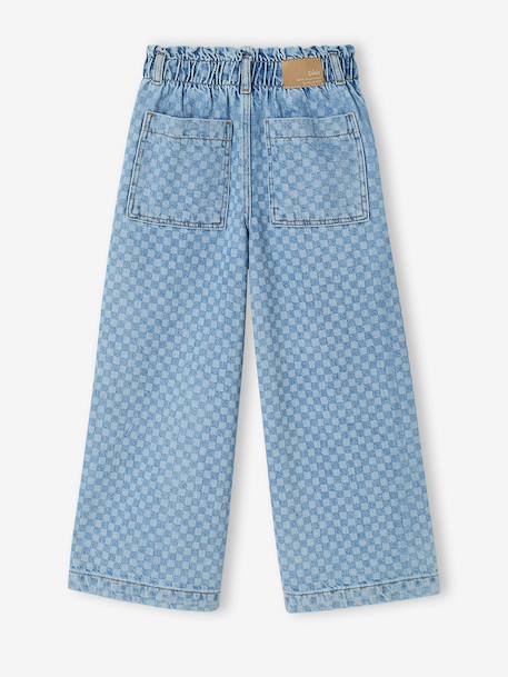 Pantalon fille large motifs fantaisie bleu clair+bleu foncé+denim gris 2 - vertbaudet enfant 