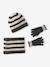Ensemble fille bonnet, snood et gants tricot anthracite 1 - vertbaudet enfant 