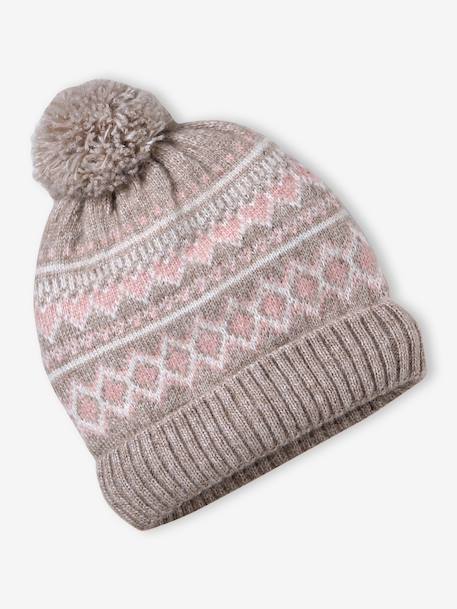 Ensemble fille tricot bonnet, snood et gants moka 2 - vertbaudet enfant 