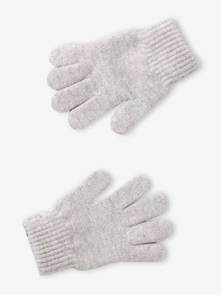 Ensemble fille tricot bonnet, snood et gants sable 4 - vertbaudet enfant 