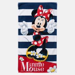 Linge de maison et décoration-Linge de bain enfant-Serviette-Serviette de plage lignes et personnage minnie