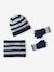 Ensemble garçon bonnet, snood et mitaines blanc chiné 1 - vertbaudet enfant 