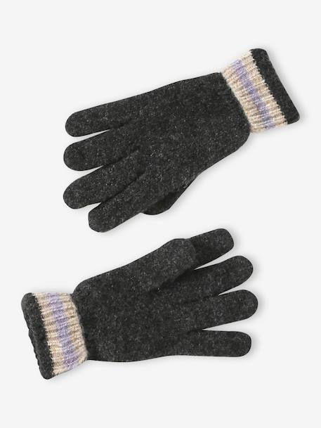 Ensemble fille bonnet, snood et gants tricot anthracite 3 - vertbaudet enfant 
