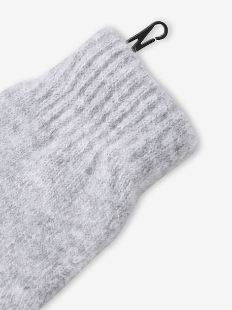 Ensemble fille tricot bonnet, snood et gants bleu ciel+gris chiné 14 - vertbaudet enfant 