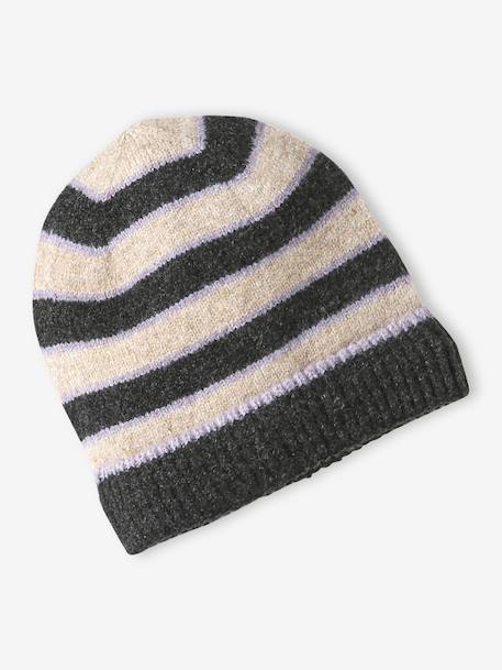 Ensemble fille bonnet, snood et gants tricot anthracite 2 - vertbaudet enfant 