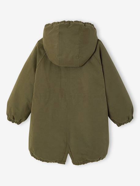 Parka fille à capuche doublée imitation fourrure bois de rose+noir+prune+vert foncé 23 - vertbaudet enfant 