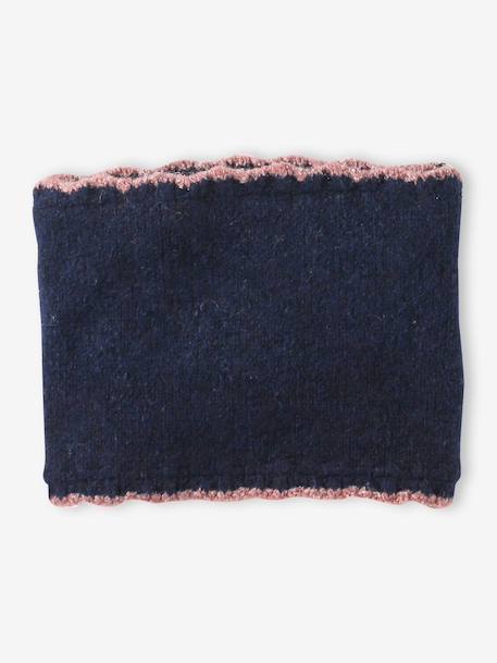 Ensemble fille tricot bonnet, snood et gants marine 4 - vertbaudet enfant 