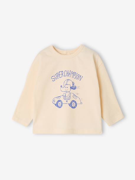 Lot de 2 T-shirts bébé garçon manches longues cacao+vert émeraude 2 - vertbaudet enfant 